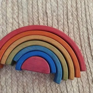 Curvy stacking blocks (7 pieces | Rainbow)