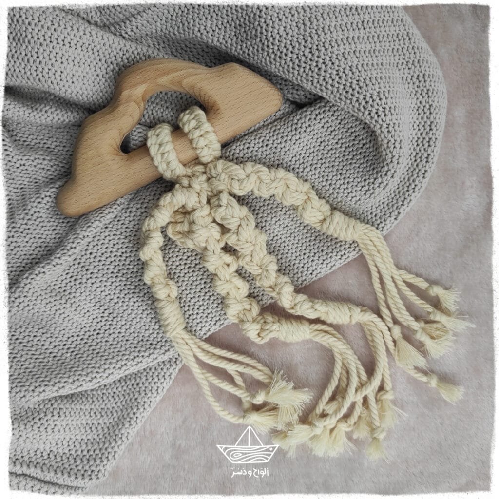 Untreated Macrame Sensory Wooden Teethers - Cloud