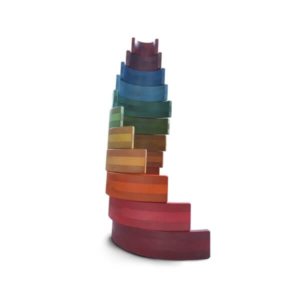 Curvy stacking blocks (12 pieces | Rainbow) - Image 5